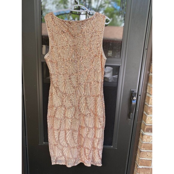 NWT Grace Karin Knee-Length Rose Gold Sequins Dress Size 12 Formal Wedding/Prom - Picture 7 of 12